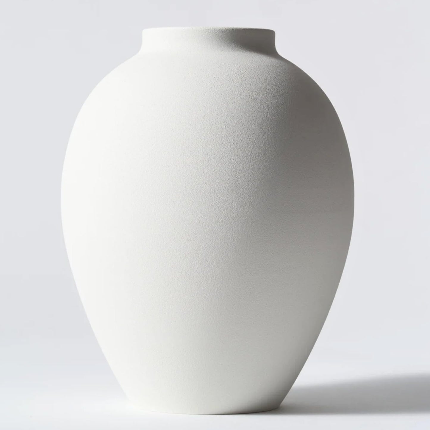 White Rustic Large Round Vase for Table Centerpieces 11 inches, Arina Vase, Earthy Stone Look, Textured, Modern Homes Farmhouse Centerpiece Decor