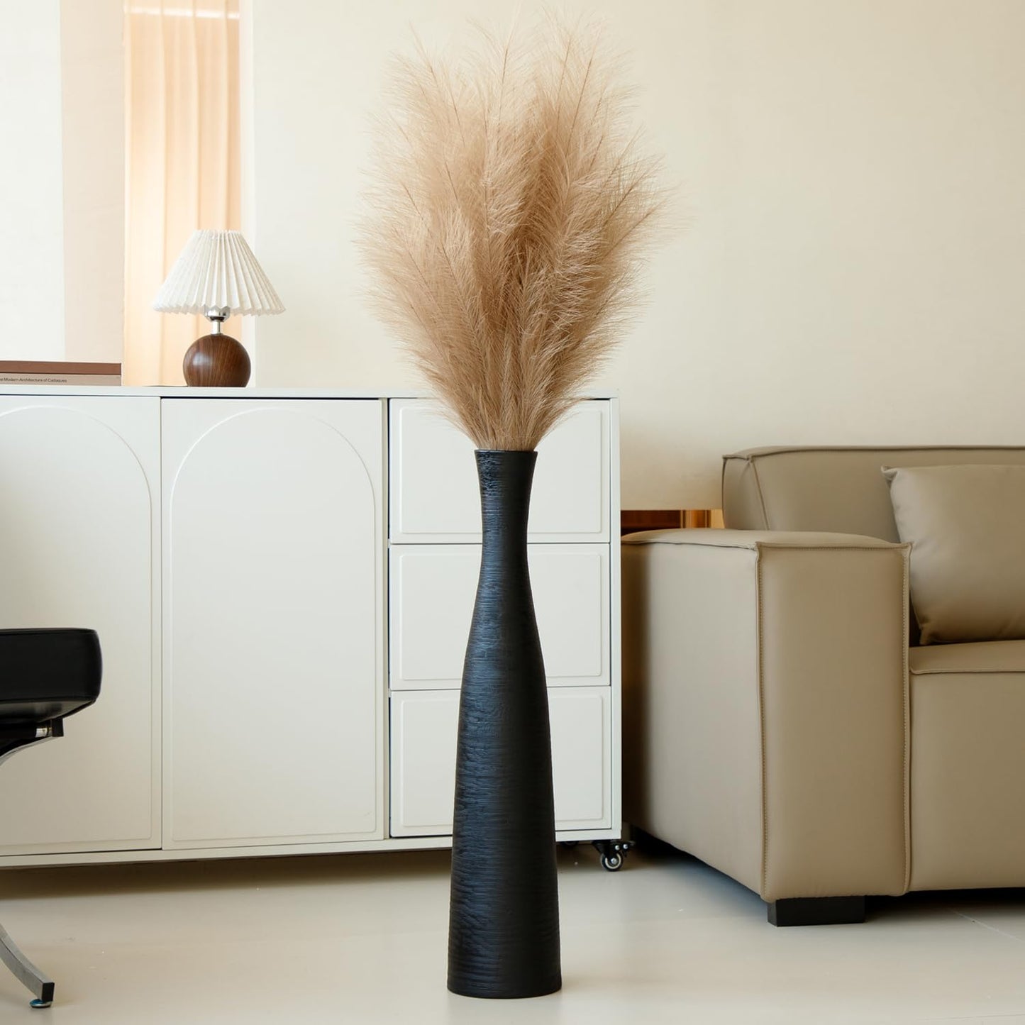 Ceramic Tall Floor Vase, 29" Tall Terracotta Large Decorative Vases for Rustic Modern Boho Home Decor, Living Room Decoration, Big Standing Vase for Pampas Grass, Flowers, Dried Flowers