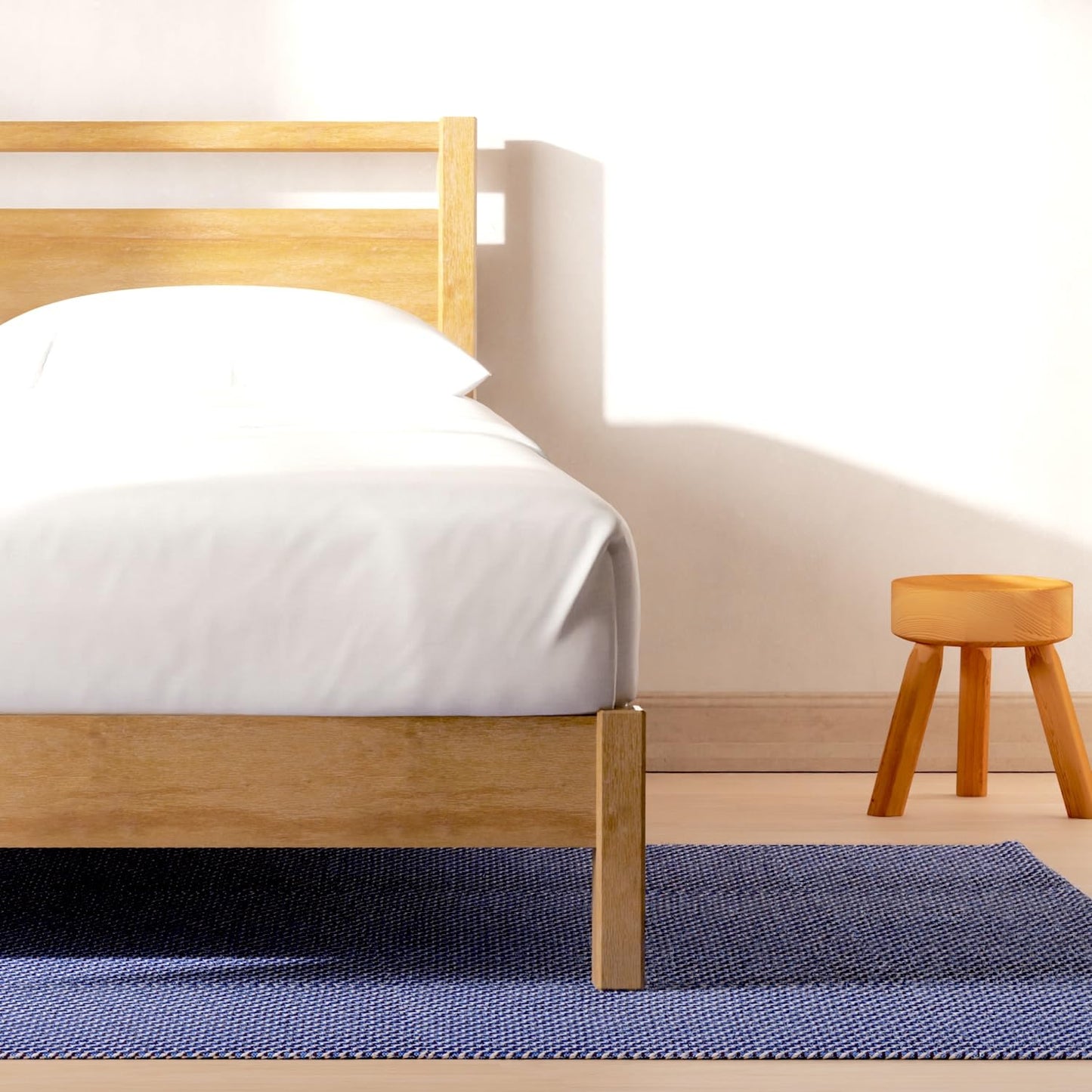 Queen Cherry Wood Platform Bed with Headboard & Under Bed Storage