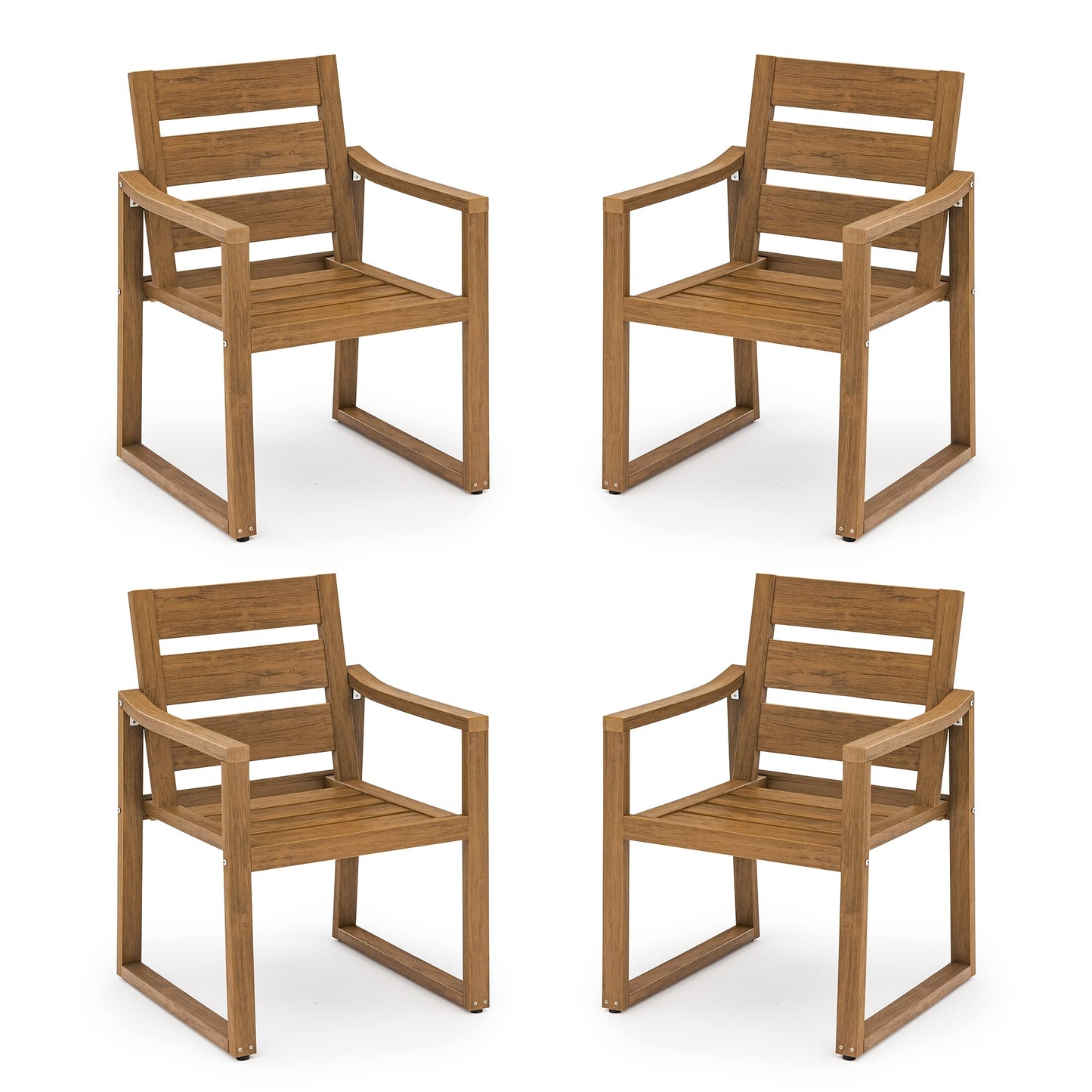 Cozyman Patio Table and Chairs Set, HDPS Outdoor Dining Set for 6, Patio Furniture for Deck, Poolside, and Backyard, Black
