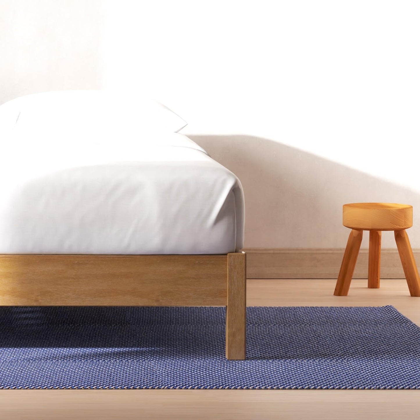 Queen Cherry Wood Platform Bed with Headboard & Under Bed Storage