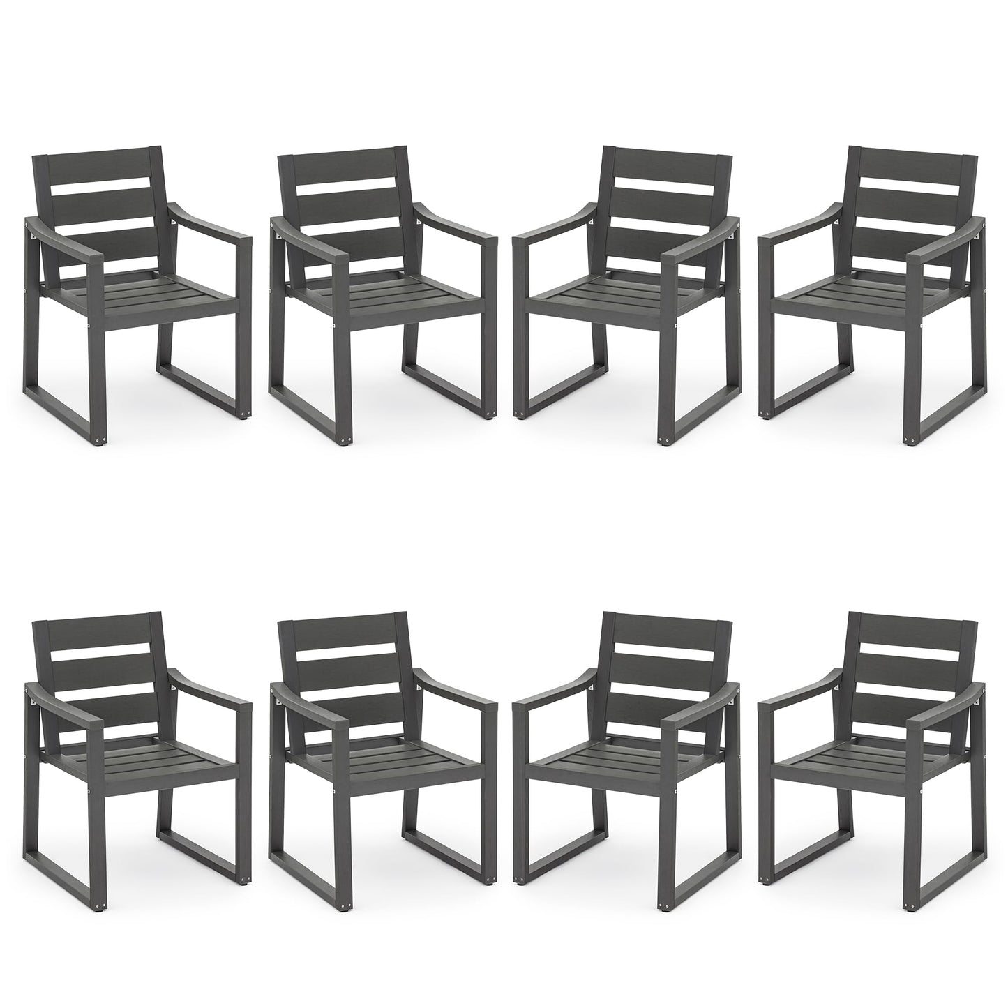 Cozyman Patio Table and Chairs Set, HDPS Outdoor Dining Set for 6, Patio Furniture for Deck, Poolside, and Backyard, Black