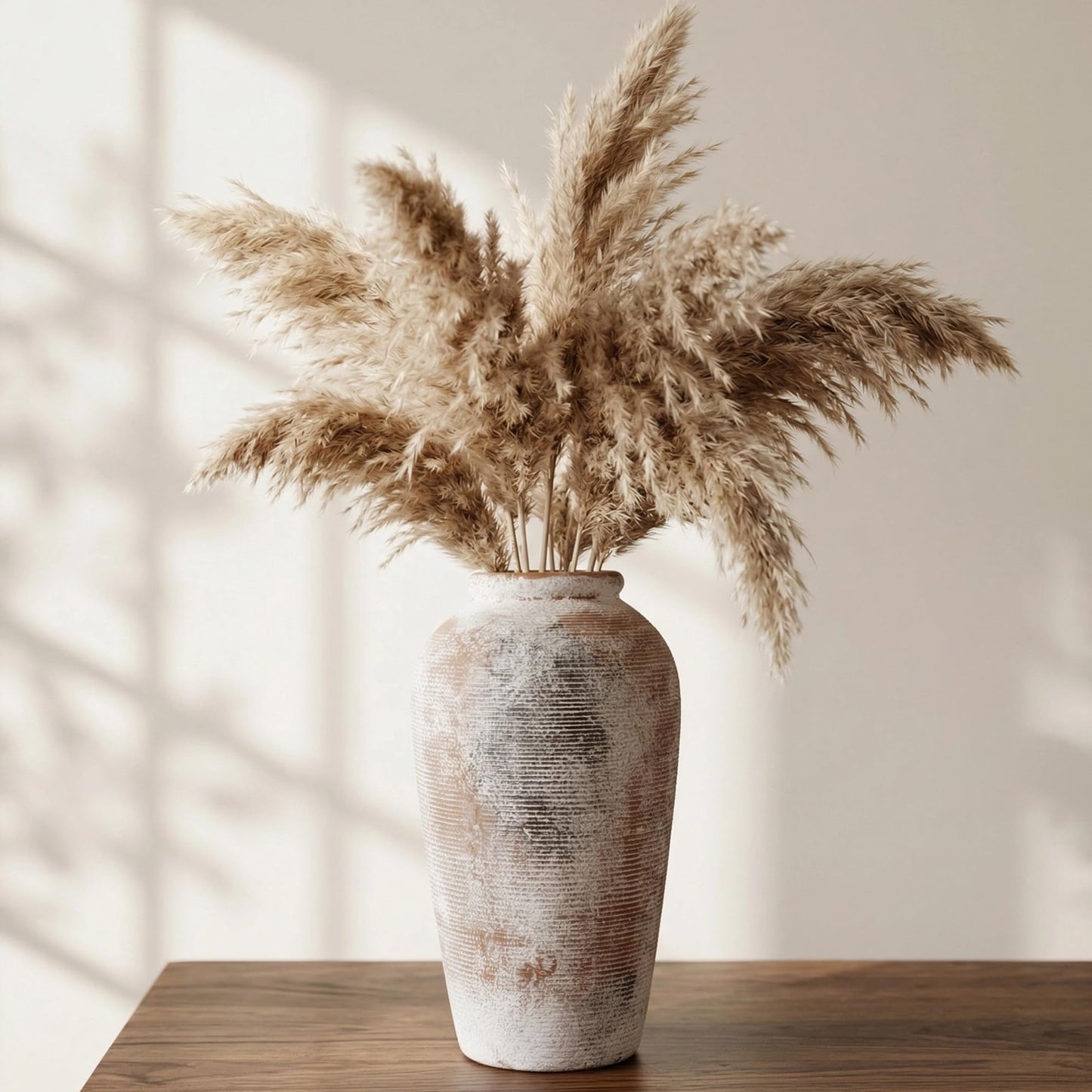 Rustic Ceramic Flower Vase,14.17Inch Indigo Artisan Handcrafted Tall Ceramic Vase Farmhouse Rustic Vase Tall vases for Decor Living Room Home Decor