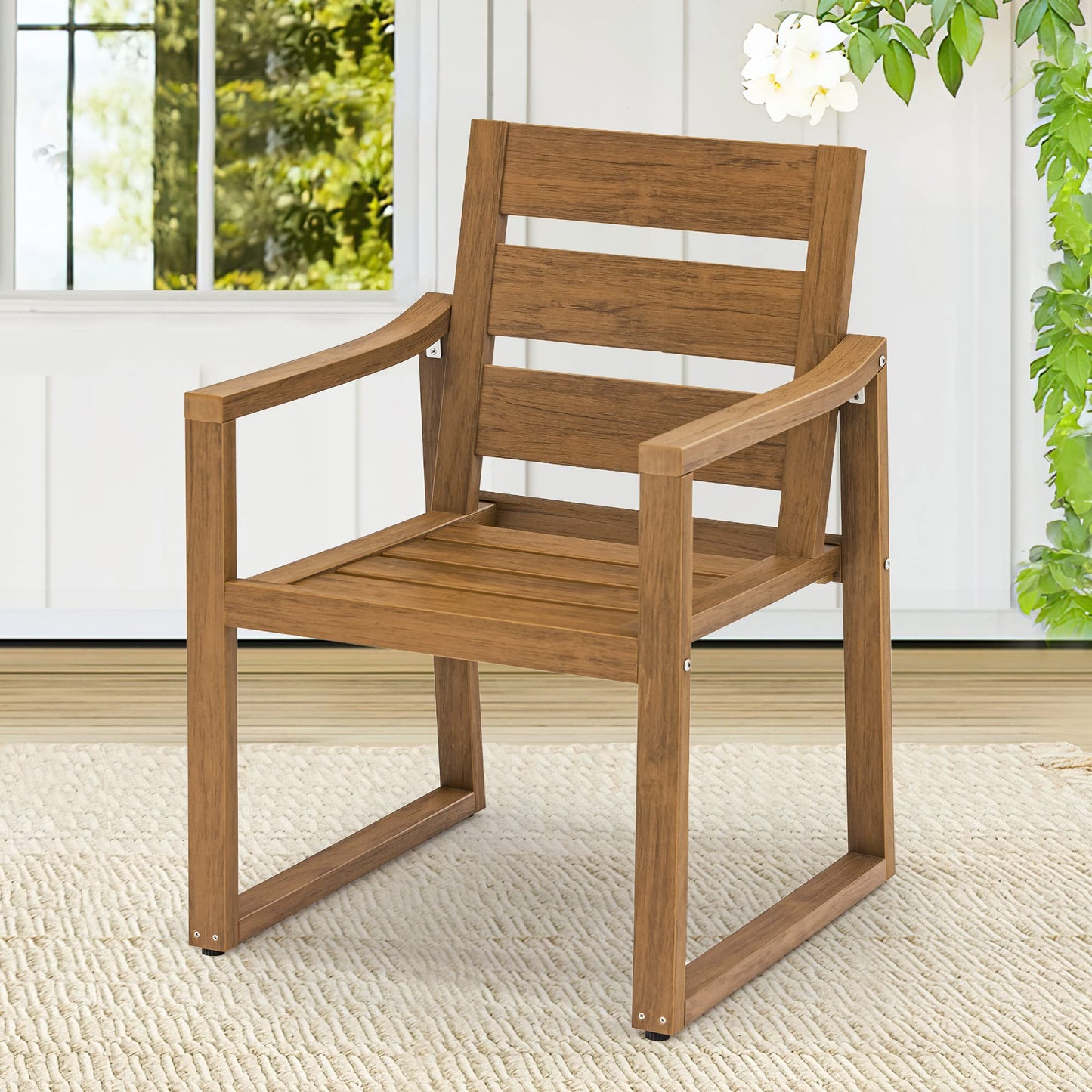 Cozyman Patio Table and Chairs Set, HDPS Outdoor Dining Set for 6, Patio Furniture for Deck, Poolside, and Backyard, Black