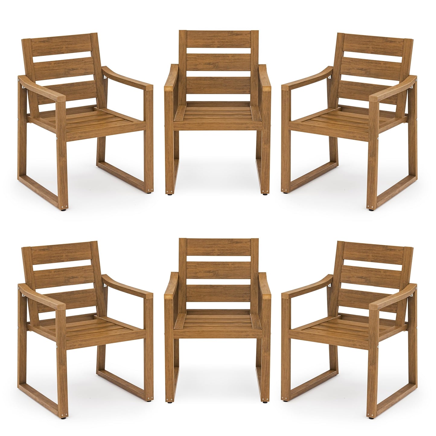 Cozyman Patio Table and Chairs Set, HDPS Outdoor Dining Set for 6, Patio Furniture for Deck, Poolside, and Backyard, Black