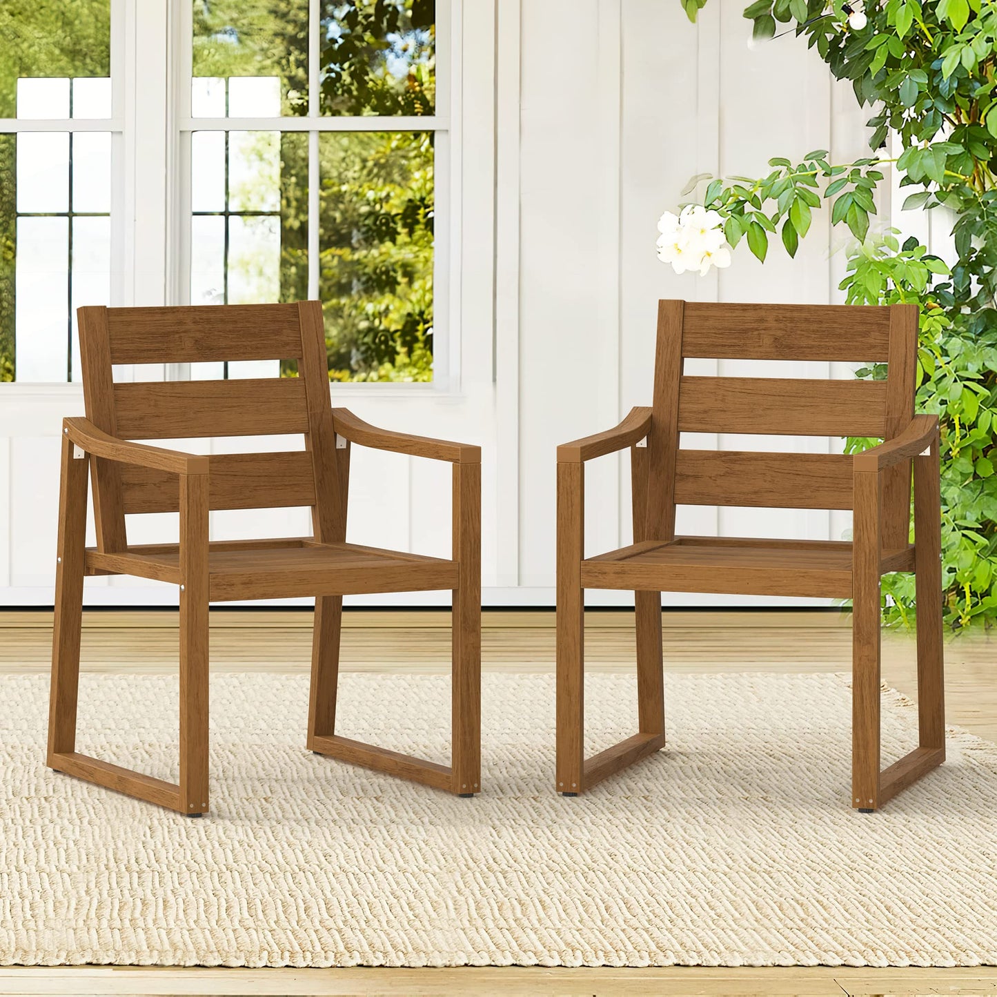 Cozyman Patio Table and Chairs Set, HDPS Outdoor Dining Set for 6, Patio Furniture for Deck, Poolside, and Backyard, Black
